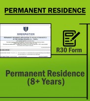 Immigration Permanent Residence - R30 Permanent Residency - Form (8+ years)