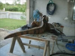Luelan Bodden Iguana Sculpture in the making